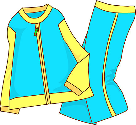 EPS 옷 컬러 하늘색 상의 일러스트 바지 하의 사람없음 운동복 세트 노란색 땀복 투피스 국내일러스트 파란색 파일형식 벡터