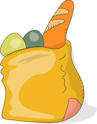 EPS 음식 빵 채소 일러스트 디저트 사람없음 쇼핑 종이봉투 쇼핑백 바게트 장바구니 제빵 국내일러스트 가방 봉투 바구니 제과제빵 파일형식 벡터