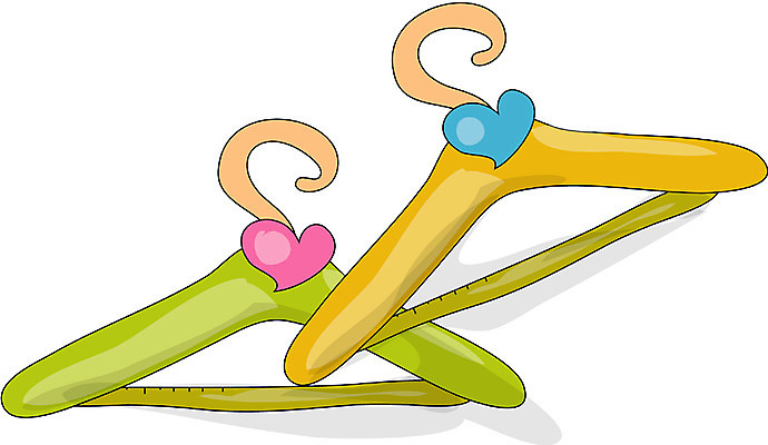 EPS 생활용품 일러스트 사람없음 두개 하트 옷걸이 오브젝트 국내일러스트 모양 2 파일형식 벡터
