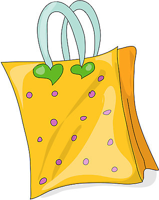 EPS 잡화 컬러 가방 일러스트 사람없음 한개 쇼핑백 노란색 오브젝트 국내일러스트 1 파일형식 벡터