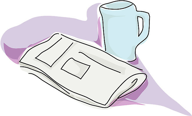 EPS 생활용품 일러스트 자동차 휴식 잔 한잔 사람없음 컵 머그컵 신문 차 오브젝트 국내일러스트 1 식기 음료 육상교통 컨셉 간행물 뉴스 파일형식 벡터