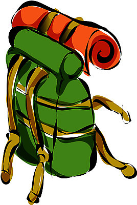 EPS 잡화 여행 가방 일러스트 배낭 레저용품 휴가 사람없음 한개 놀이용품 여행가방 등산 짐 오브젝트 여행용품 등산용품 등산가방 등짐 침낭 국내일러스트 1 레저 트래킹 레포츠용품 파일형식 벡터