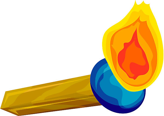 EPS 생활용품 일러스트 불 불꽃 사람없음 한개 성냥 오브젝트 연소 성냥불 국내일러스트 자연요소 1 파일형식 벡터