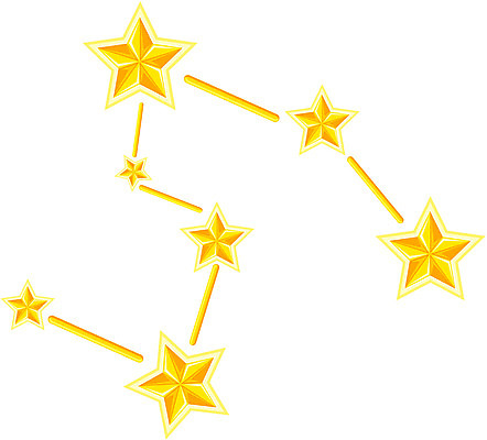 EPS 클립아트 별 컬러 일러스트 자연현상 사람없음 노란색 별자리 여우자리 국내일러스트 자연요소 자연 파일형식 벡터