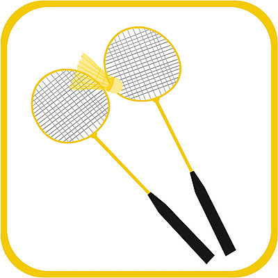 EPS 아이콘 스포츠용품 컬러 레저용품 사람없음 노란색 라켓 배드민턴라켓 셔틀콕 오브젝트 배드민턴 2D아이콘 스포츠 레저 구기 파일형식 벡터