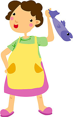 EPS 전신 클립아트 동물 한마리 여자 중년 일러스트 식재료 어류 한명 서기 들기 사람 20대 성인 앞치마 아줌마 주부 여자만 여자한명만 성인여자만 성인만 국내일러스트 1 모션 청년 수중동물 파일형식 벡터