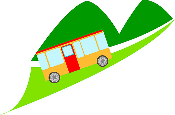 EPS 산업 육상교통 교통수단 여행 한대 일러스트 자동차 산 버스 대중교통 사람없음 야외 운송업 오르막 내리막 관광버스 국내일러스트 1 교통 파일형식 벡터