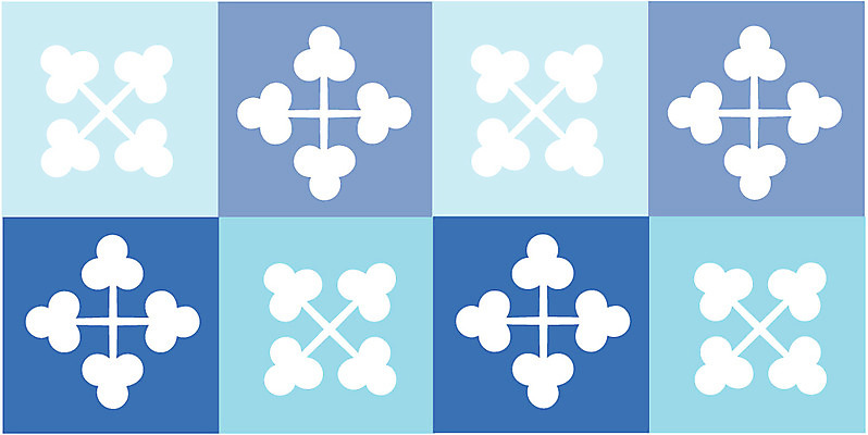 EPS 클립아트 문양 디자인 컬러 하늘색 백그라운드 무늬 패턴 일러스트 식물문양 사람없음 파란색 전통문양 사각형 클로버 도형문양 국내일러스트 도형 식물 전통 파일형식 벡터