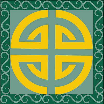 EPS 클립아트 한국문화 한국전통 전통 문양 디자인 컬러 백그라운드 무늬 패턴 일러스트 한국 사람없음 초록색 노란색 전통무늬 전통문양 사각형 격자 문살무늬 국내일러스트 도형 동양문화 아시아 문살 파일형식 벡터