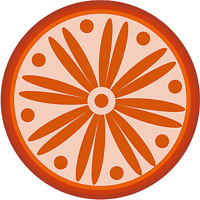 EPS 클립아트 문양 디자인 컬러 백그라운드 무늬 꽃무늬 패턴 일러스트 식물문양 사람없음 전통문양 주황색 원형 국내일러스트 도형 식물 전통 꽃 파일형식 벡터