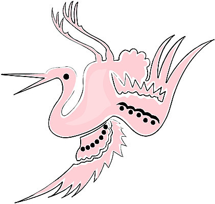 EPS 클립아트 동물 한마리 한국문화 한국전통 문양 디자인 분홍색 컬러 백그라운드 무늬 패턴 일러스트 조류 한국 사람없음 전통무늬 전통문양 학 동물문양 국내일러스트 1 동양문화 전통 아시아 파일형식 벡터