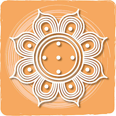 EPS 클립아트 한국문화 한국전통 전통 문양 디자인 컬러 백그라운드 무늬 꽃무늬 패턴 일러스트 한국 사람없음 전통무늬 전통문양 사각형 주황색 원형 와당문양 국내일러스트 도형 동양문화 꽃 아시아 파일형식 벡터