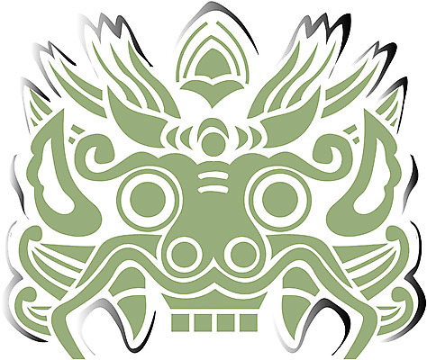 EPS 클립아트 한국문화 한국전통 문양 디자인 컬러 백그라운드 무늬 패턴 일러스트 상상 한국 가면 사람없음 연두색 전통문양 도깨비 탈 도깨비문양 국내일러스트 동양문화 전통 아시아 초록색 파일형식 벡터