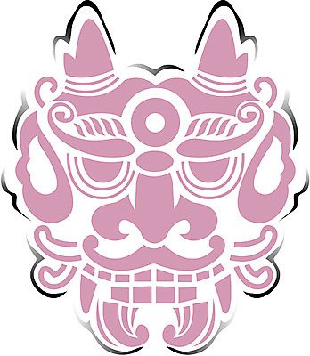 EPS 클립아트 한국문화 한국전통 문양 디자인 분홍색 컬러 백그라운드 무늬 패턴 일러스트 상상 한국 가면 사람없음 전통문양 도깨비 탈 도깨비문양 국내일러스트 동양문화 전통 아시아 파일형식 벡터