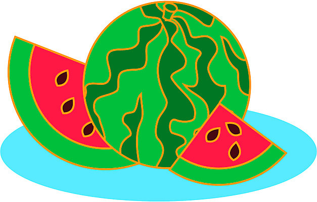 EPS 식물 접시 컬러 조각 과일 일러스트 수박 사람없음 빨간색 초록색 국내일러스트 식기 파일형식 벡터