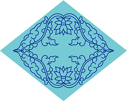 EPS 클립아트 문양 디자인 줄기 컬러 하늘색 백그라운드 무늬 패턴 일러스트 식물문양 프레임 틀 사람없음 전통문양 사각형 덩굴 테두리 마름모 국내일러스트 도형 식물 전통 파란색 파일형식 벡터