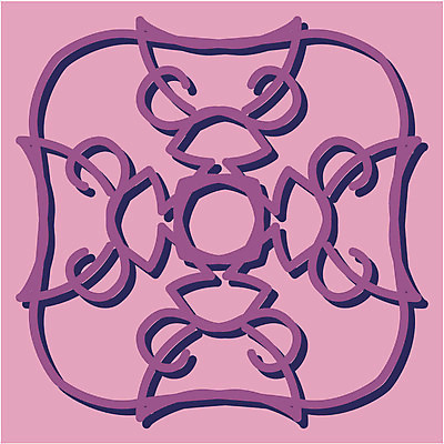 EPS 클립아트 문양 디자인 줄기 분홍색 백그라운드 무늬 패턴 일러스트 식물문양 사람없음 전통문양 사각형 덩굴 국내일러스트 도형 식물 전통 컬러 파일형식 벡터