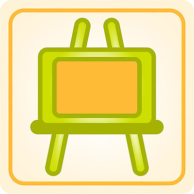 EPS 아이콘 컬러 미술 사람없음 연두색 노란색 사각형 미술도구 오브젝트 이젤 캔버스 화판 2D아이콘 도형 문화예술 초록색 파일형식 벡터