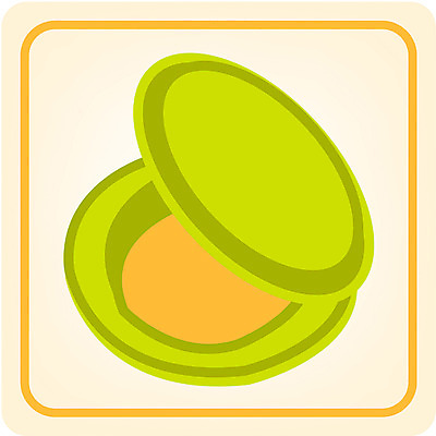 EPS 아이콘 컬러 생활용품 사람없음 연두색 한개 화장 뷰티 노란색 사각형 화장품 오픈 오브젝트 파우더 분 트윈케익 파우더팩트 팩트 2D아이콘 도형 1 초록색 파일형식 벡터