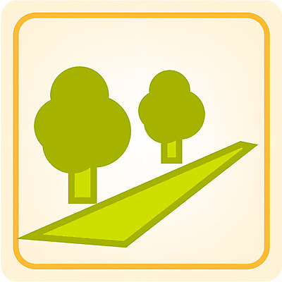 EPS 나무 식물 아이콘 도로 길 컬러 사람없음 연두색 노란색 가로수 두그루 2D아이콘 2 교통시설 초록색 파일형식 벡터