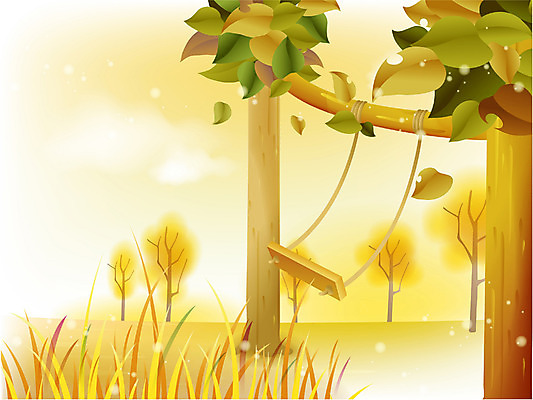 EPS 사계절 계절 백그라운드 낙엽 일러스트 자연 하늘 풍경 초원 사람없음 야외 가을 그네 가을배경 국내일러스트 잎 생태계 파일형식 벡터 가을_계절