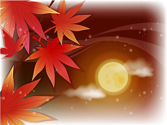 EPS 나무 식물 사계절 계절 백그라운드 단풍 낙엽 일러스트 자연 하늘 단풍나무 풍경 사람없음 야외 달 가을 야간 가을배경 국내일러스트 자연요소 잎 생태계 파일형식 벡터 가을_계절