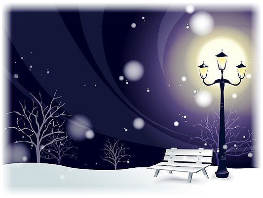 EPS 사계절 계절 공공시설 백그라운드 겨울 가로등 벤치 일러스트 자연 하늘 풍경 초원 사람없음 야외 전원 눈 전기에너지 야간 겨울배경 국내일러스트 자연요소 의자 날씨 에너지 시설 생태계 파일형식 벡터