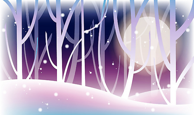 EPS 나무 사계절 계절 백그라운드 겨울 일러스트 자연 하늘 풍경 사람없음 야외 보름달 달 눈 야간 숲 겨울배경 국내일러스트 자연요소 식물 날씨 생태계 파일형식 벡터