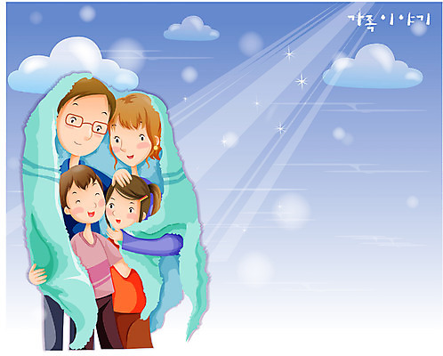 EPS 여자 남자 딸 아들 일러스트 가족 하늘 엄마 사랑 가족애 사람 소년 여러명 수건 아빠 국내일러스트 감정 어린이 다수 관계 위생용품 파일형식 벡터