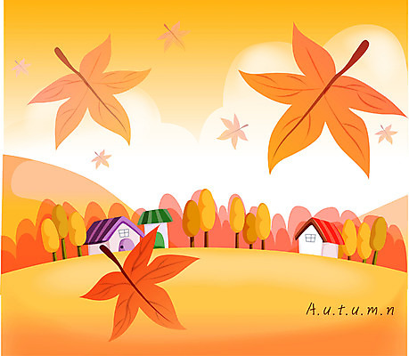 EPS 나무 식물 사계절 계절 컬러 백그라운드 단풍 낙엽 일러스트 자연 하늘 단풍나무 나뭇잎 주택 풍경 사람없음 야외 마을 주황색 가을 가을배경 국내일러스트 잎 건물 생태계 파일형식 벡터 가을_계절