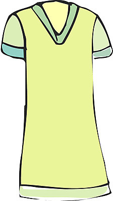 EPS 드레스 옷 원피스 컬러 일러스트 사람없음 연두색 치마 한개 반팔티셔츠 여성복 국내일러스트 1 티셔츠 하의 초록색 파일형식 벡터