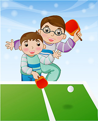 EPS 웰빙 남자 행복 아들 일러스트 가족 건강 사람 소년 성인 두명 레포츠 운동 화목 아빠 탁구 남자만 성인남자만 성인만 국내일러스트 감정 어린이 컨셉 관계 레저 구기 파일형식 벡터