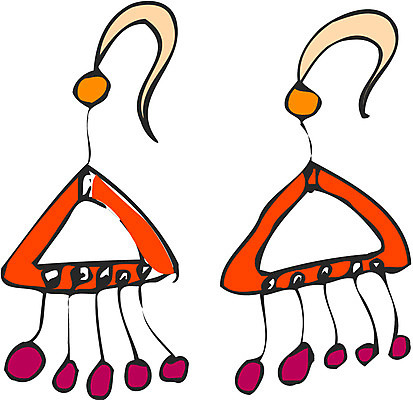 EPS 커플 잡화 한쌍 일러스트 장신구 사람없음 세트 귀걸이 두개 삼각형 보석 국내일러스트 도형 2 관계 광석 파일형식 벡터