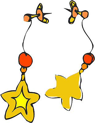 EPS 커플 잡화 별 한쌍 일러스트 장신구 사람없음 세트 귀걸이 두개 보석 국내일러스트 자연요소 2 관계 광석 파일형식 벡터