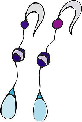 EPS 커플 잡화 한쌍 일러스트 장신구 사람없음 세트 귀걸이 두개 보석 국내일러스트 2 관계 광석 파일형식 벡터