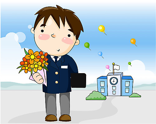 EPS 주간 학생 교육 남자 꽃다발 일러스트 학교 청소년 한명 사람 소년 야외 10대 스쿨라이프 축하 입학 시작 남자만 남자한명만 십대만 십대남자만 십대남자한명만 국내일러스트 자연요소 1 라이프스타일 꽃 어린이 컨셉 파일형식 벡터