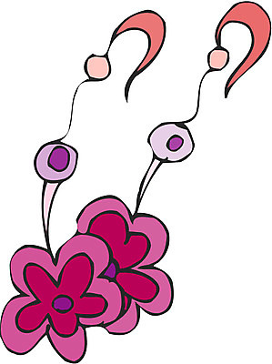 EPS 커플 잡화 한쌍 꽃무늬 일러스트 장신구 사람없음 세트 귀걸이 두개 보석 국내일러스트 꽃 2 무늬 관계 광석 파일형식 벡터