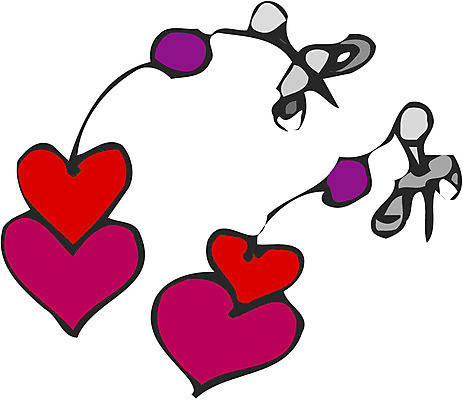 EPS 커플 잡화 한쌍 일러스트 장신구 사람없음 세트 귀걸이 두개 하트 보석 국내일러스트 모양 2 관계 광석 파일형식 벡터