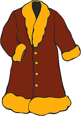 EPS 옷 컬러 상의 일러스트 사람없음 한개 갈색 외투 재킷 코트 겨울옷 털옷 국내일러스트 1 겨울 파일형식 벡터