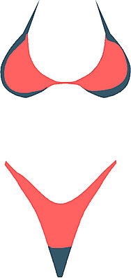 EPS 옷 수영복 컬러 일러스트 사람없음 세트 비키니 주황색 여성용 국내일러스트 파일형식 벡터