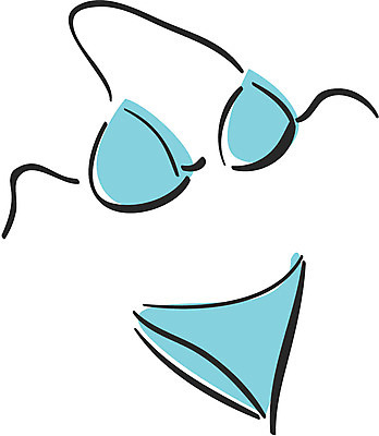 EPS 옷 수영복 컬러 하늘색 일러스트 사람없음 세트 비키니 여성용 국내일러스트 파란색 파일형식 벡터