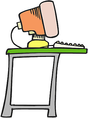 EPS 가구 일러스트 사람없음 컴퓨터 모니터 키보드 책상 오브젝트 국내일러스트 생활용품 전자제품 파일형식 벡터