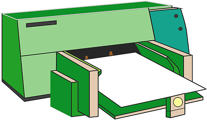 EPS 종이 컬러 한대 일러스트 사람없음 초록색 컴퓨터용품 사무용품 기계 인쇄 인쇄기 오브젝트 출력기 출력장치 국내일러스트 1 문구용품 전자제품 장비 파일형식 벡터