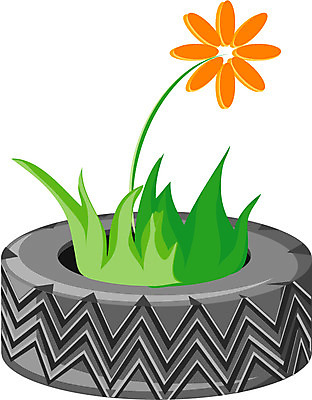 EPS 식물 꽃 화분 화초 한송이 일러스트 사람없음 부속품 타이어 차량부품 국내일러스트 1 오브젝트 송이 파일형식 벡터