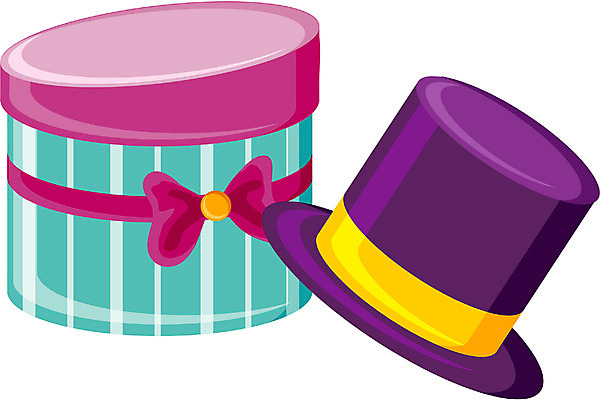 EPS 모자 잡화 일러스트 통 선물 이벤트 사람없음 선물상자 이벤트용품 보관함 신사모자 탑모자 국내일러스트 모자_잡화 상자 오브젝트 파일형식 벡터