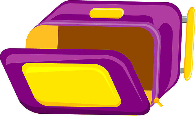 EPS 잡화 컬러 여행 가방 일러스트 휴가 사람없음 한개 노란색 캐리어 여행가방 보라색 오픈 휴대용 오브젝트 여행용품 국내일러스트 1 파일형식 벡터