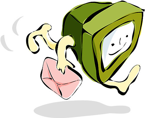 EPS 캐릭터 일러스트 편지봉투 사람없음 컴퓨터 스크린 모니터 이메일 편지 우편물 전송 일러캐릭터 봉투 전자제품 파일형식 벡터