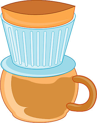 EPS 컬러 하늘색 일러스트 주방용품 잔 사람없음 컵 전자제품 주황색 가전제품 채망 커피잔 찻잔 커피메이커 거름종이 국내일러스트 식기 종이 커피 생활용품 파란색 커피용품 파일형식 벡터