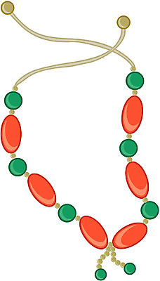 EPS 잡화 컬러 일러스트 목걸이 장신구 사람없음 초록색 한개 주황색 보석 비즈 국내일러스트 1 광석 파일형식 벡터