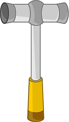 EPS 컬러 일러스트 사람없음 한개 노란색 회색 도구 공구 망치 오브젝트 쇠망치 국내일러스트 1 파일형식 벡터